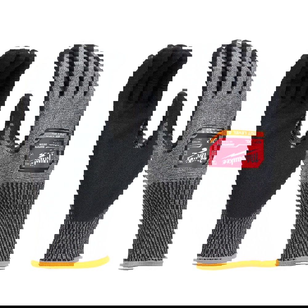 Puncture-Resistant Gloves: Size X-Large, ANSI Cut A8, ANSI Puncture 0, Nitrile & Polyurethane, High Performance Polyethylene